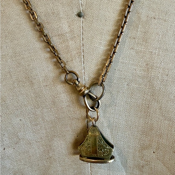 Vintage Victorian Gold-filled Watchfob Pendant Necklace - Picture 4 of 7